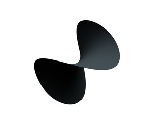 3D render. Dynamic logo isolated on a white background. Bright sign or symbol of non-standard shape.