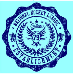 Tshirt print design vector art on the theme of the eagle and college crests