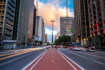Paulista Avenue, financial center of the city and one of the main places of Sao Paulo, Brazil