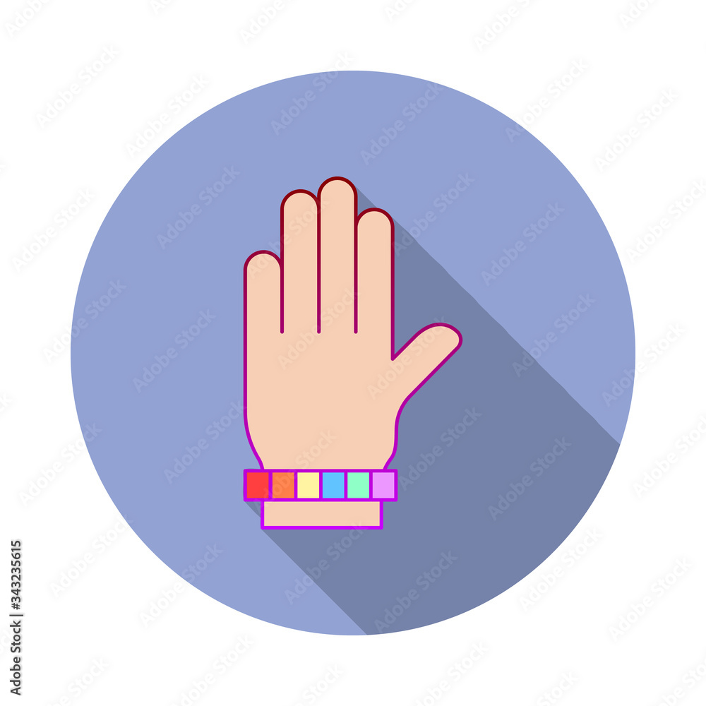 Poster hand, pride day long shadow icon. simple color vector of world pride day icons for ui and ux, websit