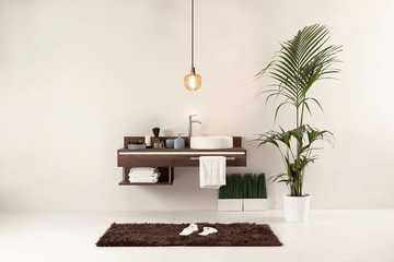 wood design bathroom and interior design. decorative objects for the home, office, hotel