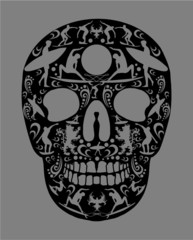 Skull surfer graphic design vector art