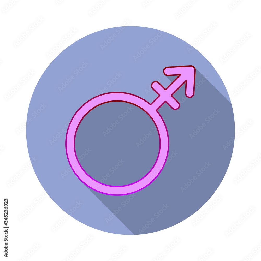 Poster androgyny, pride day long shadow icon. simple color vector of world pride day icons for ui and ux, w