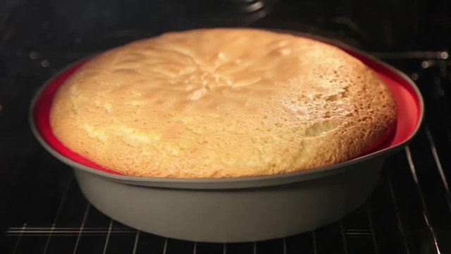 Baking cake in the oven
