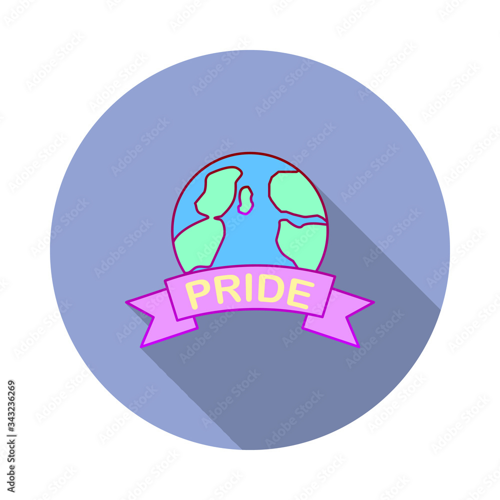 Poster world, pride day long shadow icon. simple color vector of world pride day icons for ui and ux, websi
