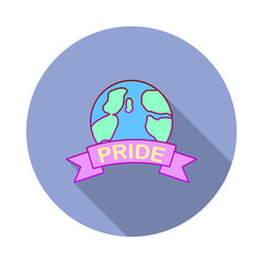 World, pride day long shadow icon. Simple color vector of World pride day icons for ui and ux, website or mobile application