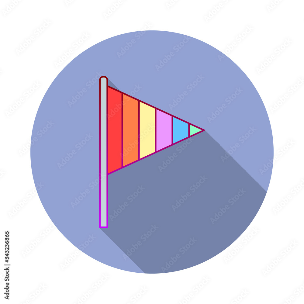 Poster flag, pride day long shadow icon. simple color vector of world pride day icons for ui and ux, websit