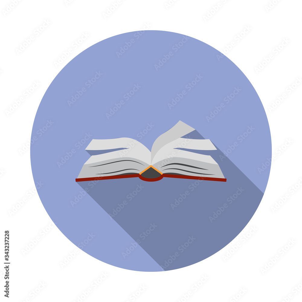 Poster open book flat long shadow icon. simple color vector of book illustration icons for ui and ux, websi