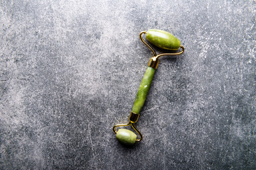 Jade face roller for beauty facial massage therapy