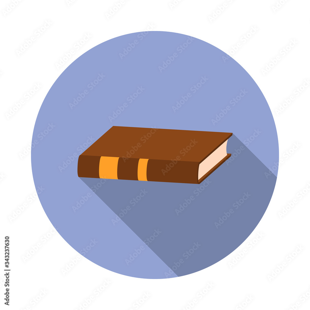 Poster book on the table flat long shadow icon. simple color vector of book illustration icons for ui and u