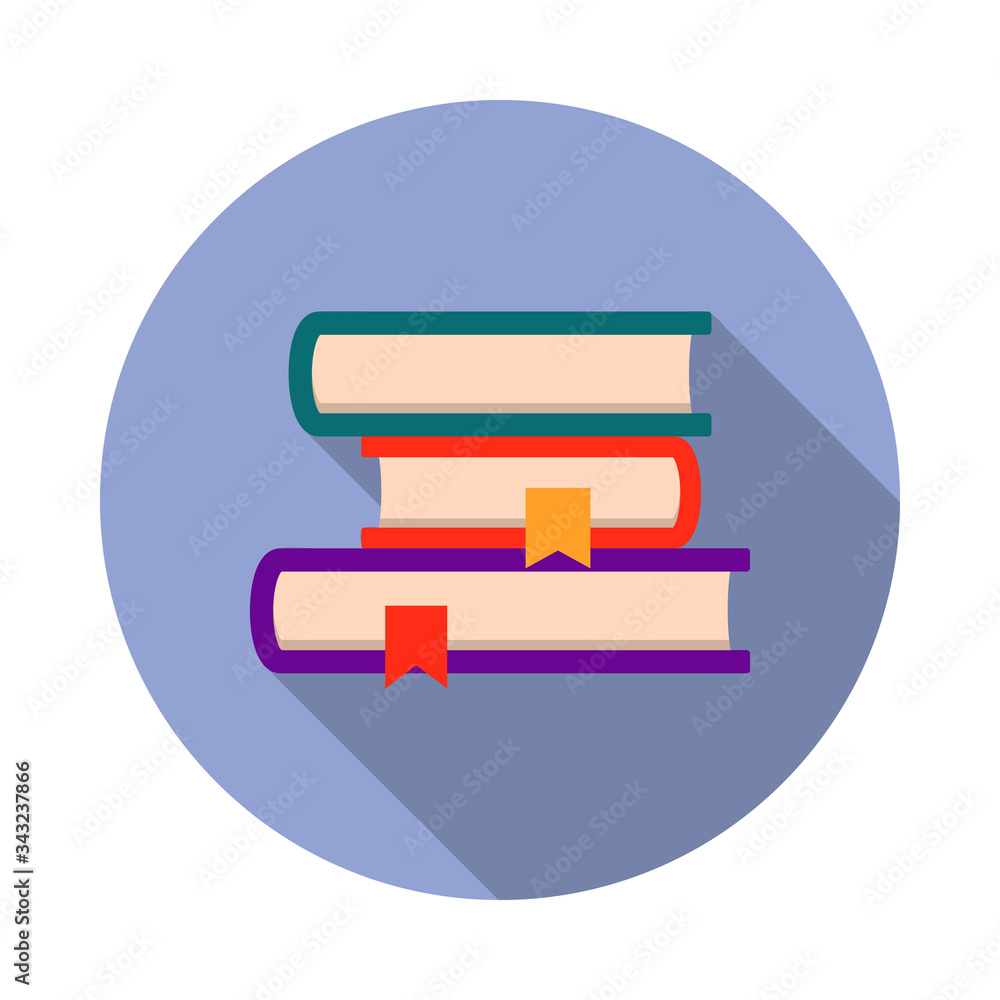 Aufkleber book with bookmarks flat long shadow icon. simple color vector of book illustration icons for ui and