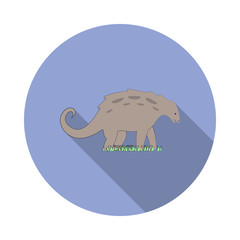 silvisaur cartoon long shadow icon. Simple color vector of Prehistoric icons for ui and ux, website or mobile application