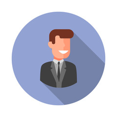 colored avatar of business man long shadow icon. Simple color vector of Avatar icons for ui and ux, website or mobile application