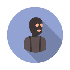colored avatar of bandit long shadow icon. Simple color vector of Avatar icons for ui and ux, website or mobile application