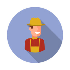 colored avatar of farmer long shadow icon. Simple color vector of Avatar icons for ui and ux, website or mobile application