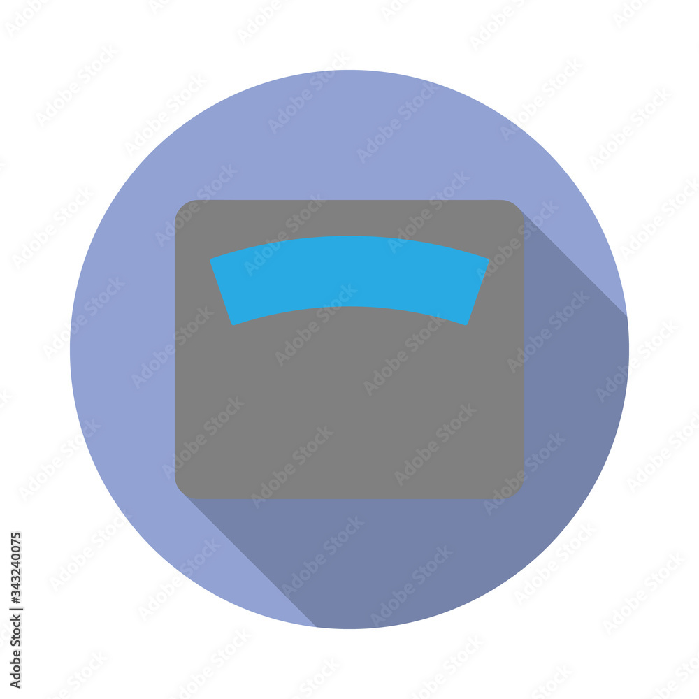 Aufkleber colored table scales long shadow icon. simple color vector of web icons for ui and ux, website or mo