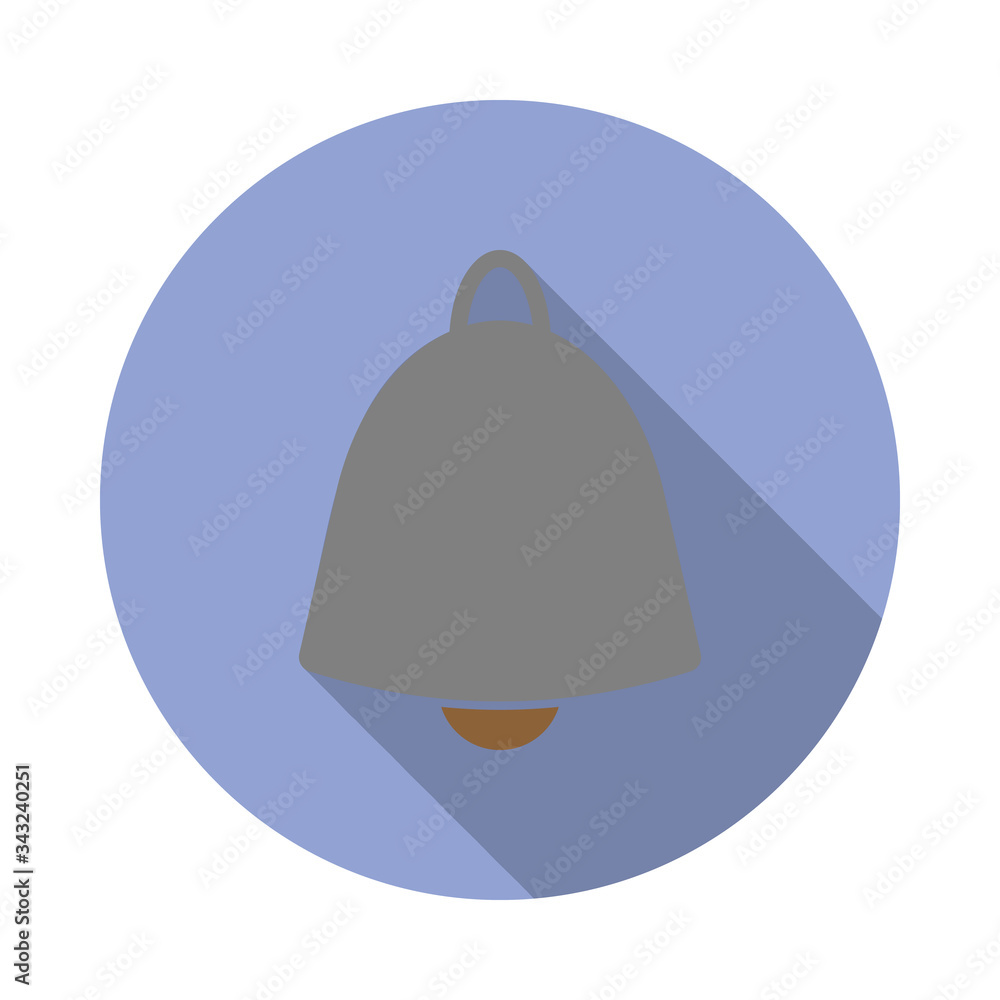 Poster colored bell long shadow icon. simple color vector of web icons for ui and ux, website or mobile app