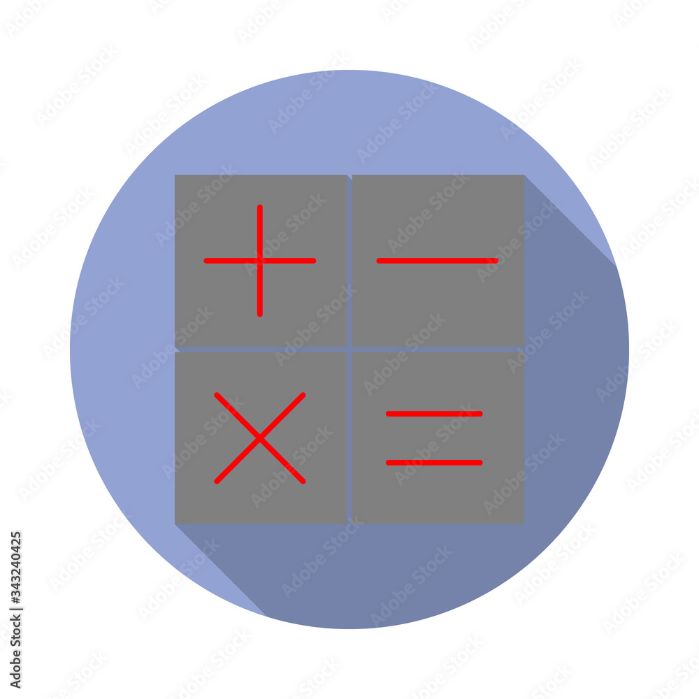 Aufkleber colored calculator signs long shadow icon. simple color vector of web icons for ui and ux, website o