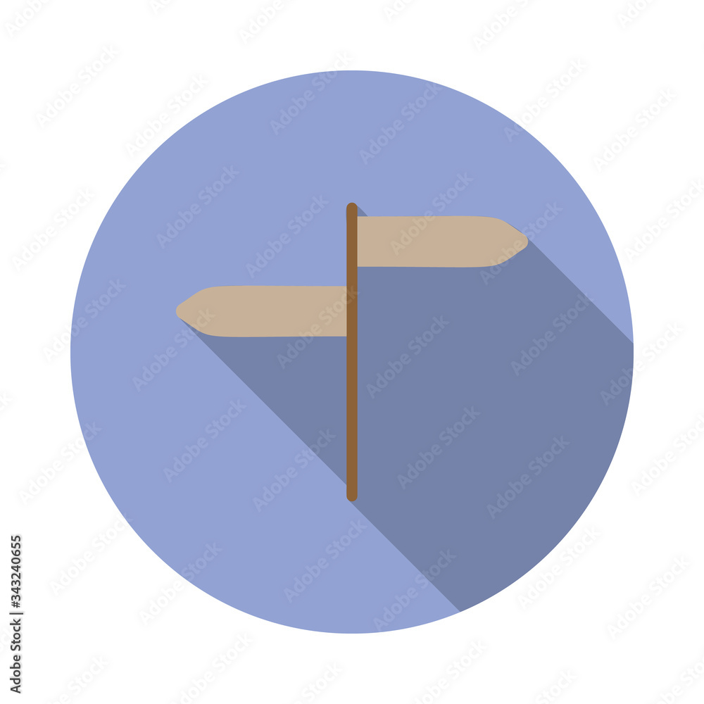 Poster colored road route long shadow icon. simple color vector of web icons for ui and ux, website or mobi