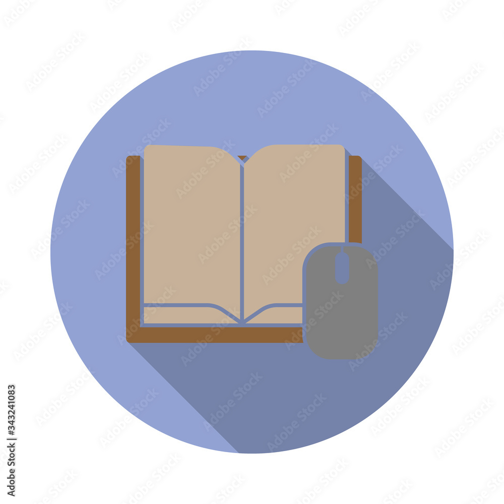 Poster colored online books long shadow icon. simple color vector of web icons for ui and ux, website or mo