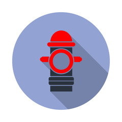 colored fire hydrant long shadow icon. Simple color vector of web icons for ui and ux, website or mobile application