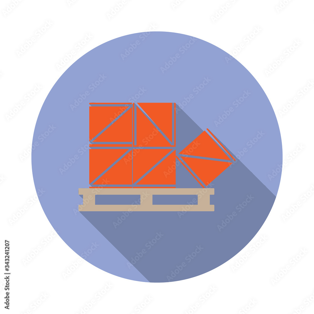 Poster colored stock box long shadow icon. simple color vector of web icons for ui and ux, website or mobil
