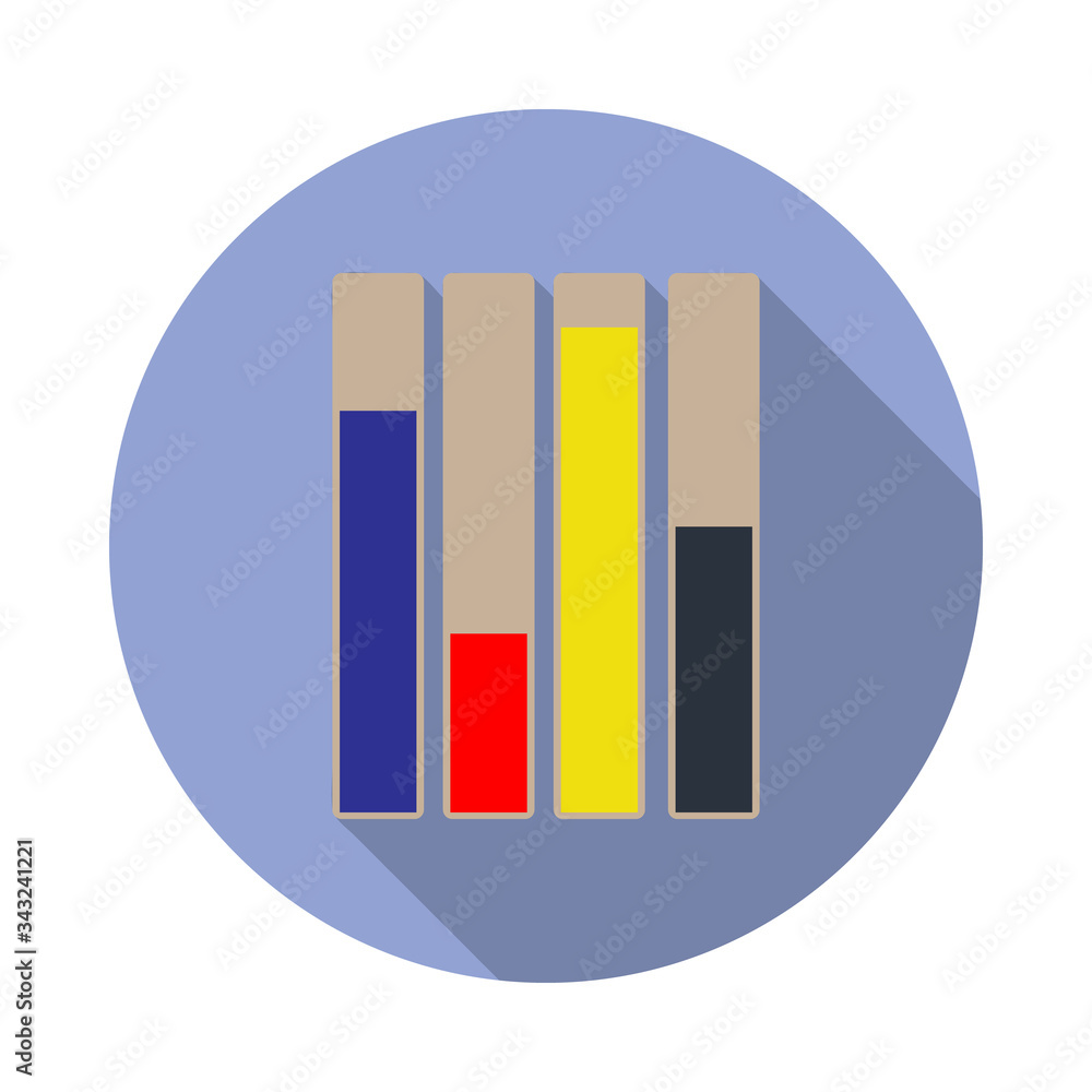 Poster colored cmyk color long shadow icon. simple color vector of web icons for ui and ux, website or mobi