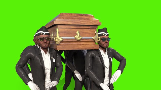 Coffin Dance Green Screen Meme Front 3D Rendering Animation 4K