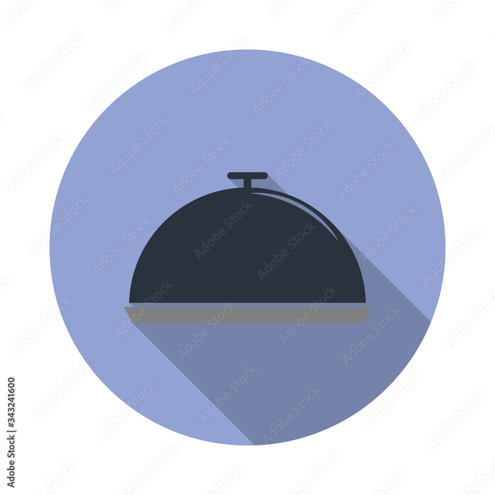 Aufkleber colored restaurant tray long shadow icon. simple color vector of web icons for ui and ux, website or
