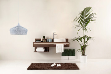 wood design bathroom and interior design. decorative objects for the home, office, hotel