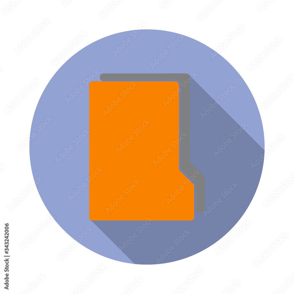 Aufkleber colored folder long shadow icon. simple color vector of web icons for ui and ux, website or mobile a