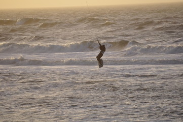 Neujahrs Kitesurfer am Weststrand