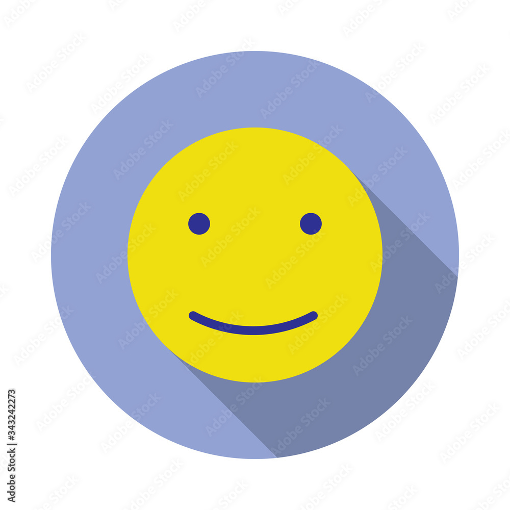 Aufkleber colored smile long shadow icon. simple color vector of web icons for ui and ux, website or mobile ap