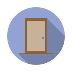 colored door long shadow icon. Simple color vector of web icons for ui and ux, website or mobile application