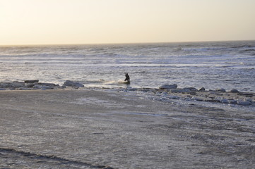 Neujahrs Kitesurfer am Weststrand