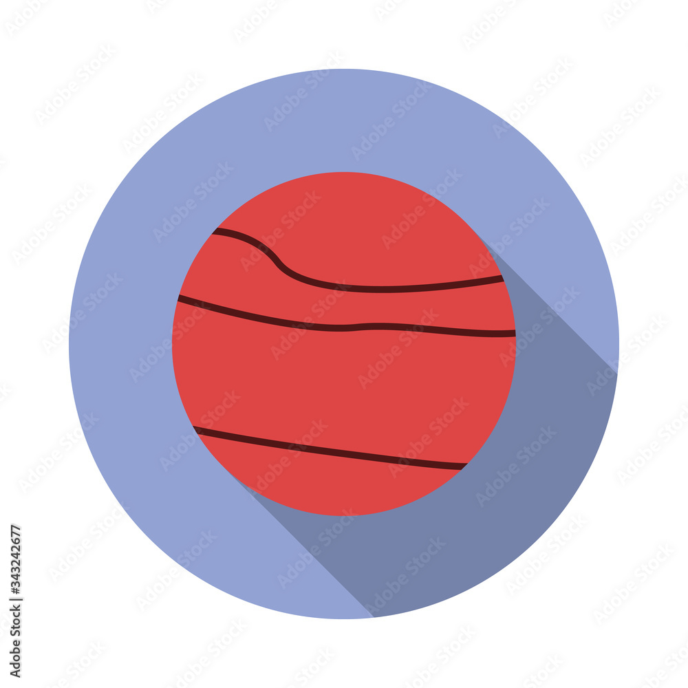 Poster saturn colored long shadow icon. simple color vector of space icons for ui and ux, website or mobile