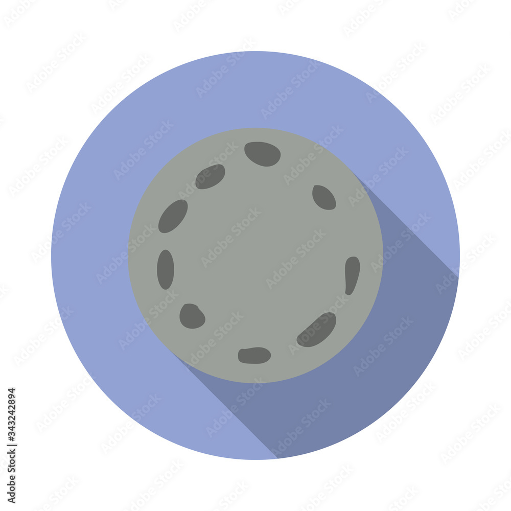 Poster moon colored long shadow icon. simple color vector of space icons for ui and ux, website or mobile a