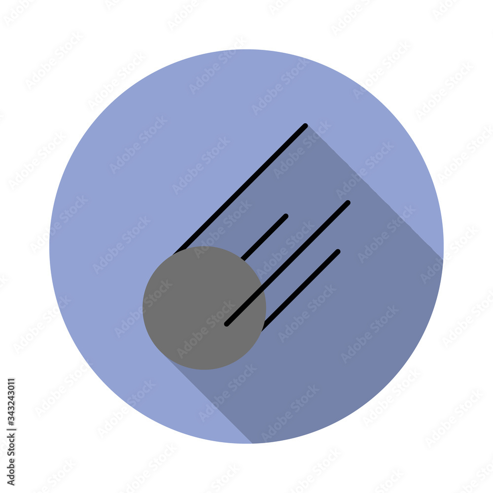 Poster comet colored long shadow icon. simple color vector of space icons for ui and ux, website or mobile 