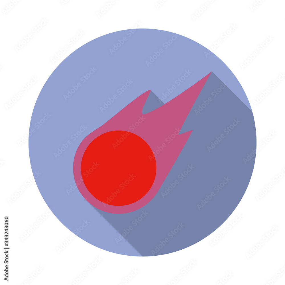 Aufkleber meteorite colored long shadow icon. simple color vector of space icons for ui and ux, website or mob