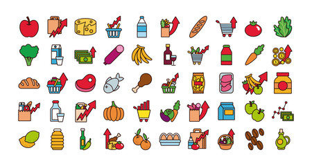bundle of commodity basket icons