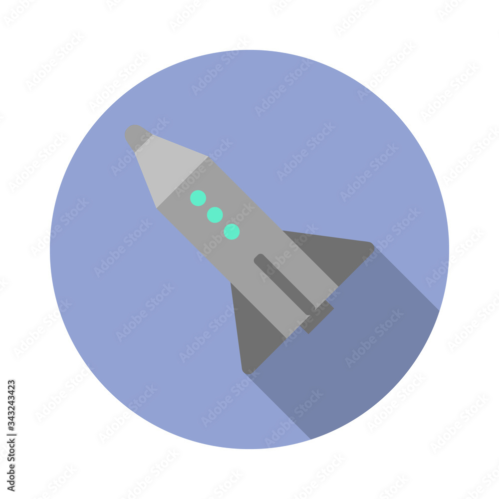 Aufkleber rocket colored long shadow icon. simple color vector of space icons for ui and ux, website or mobile