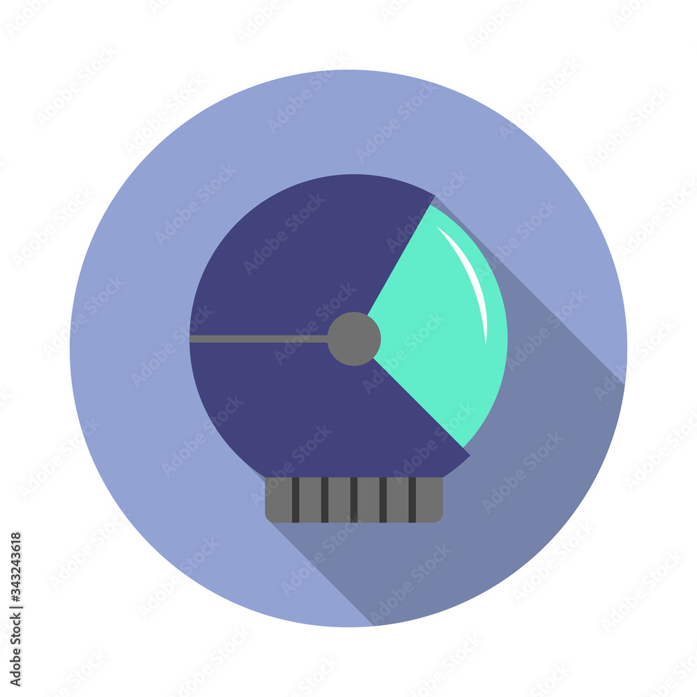 Poster cosmonaut's helmet colored long shadow icon. simple color vector of space icons for ui and ux, websi