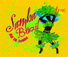 Brazil Rio Samba girls print embroidery graphic design vector art