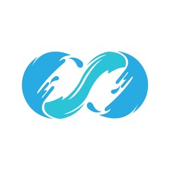 Water Wave Icon Logo Template