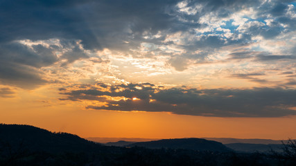 sunset in the mountains