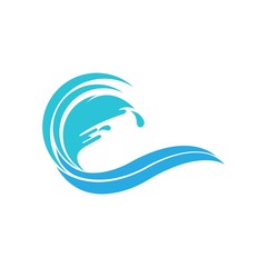 Water Wave Icon Logo Template
