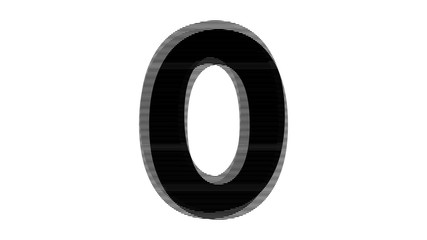 ABSTRACT NUMBER MADE OF BLACK LAYERED TEXT SHAPE : 0 ZERO