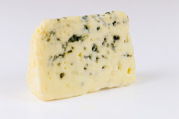 Chunk of blue stilton England cheese.