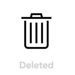 Deleted Media Types icon. Editable line vector. - 343247660