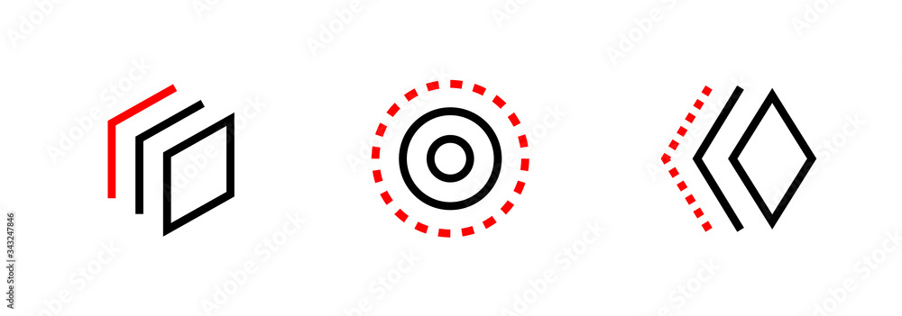 Fototapete set of photo series, animation and animated media types icons. editable line vector.